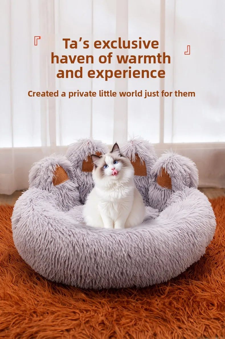 Fluffy Dog Bed Winter Warm Large Pet Products Small Sofa Baskets Pets Kennel Mat Puppy Cats Supplies Basket Blanket Accessories