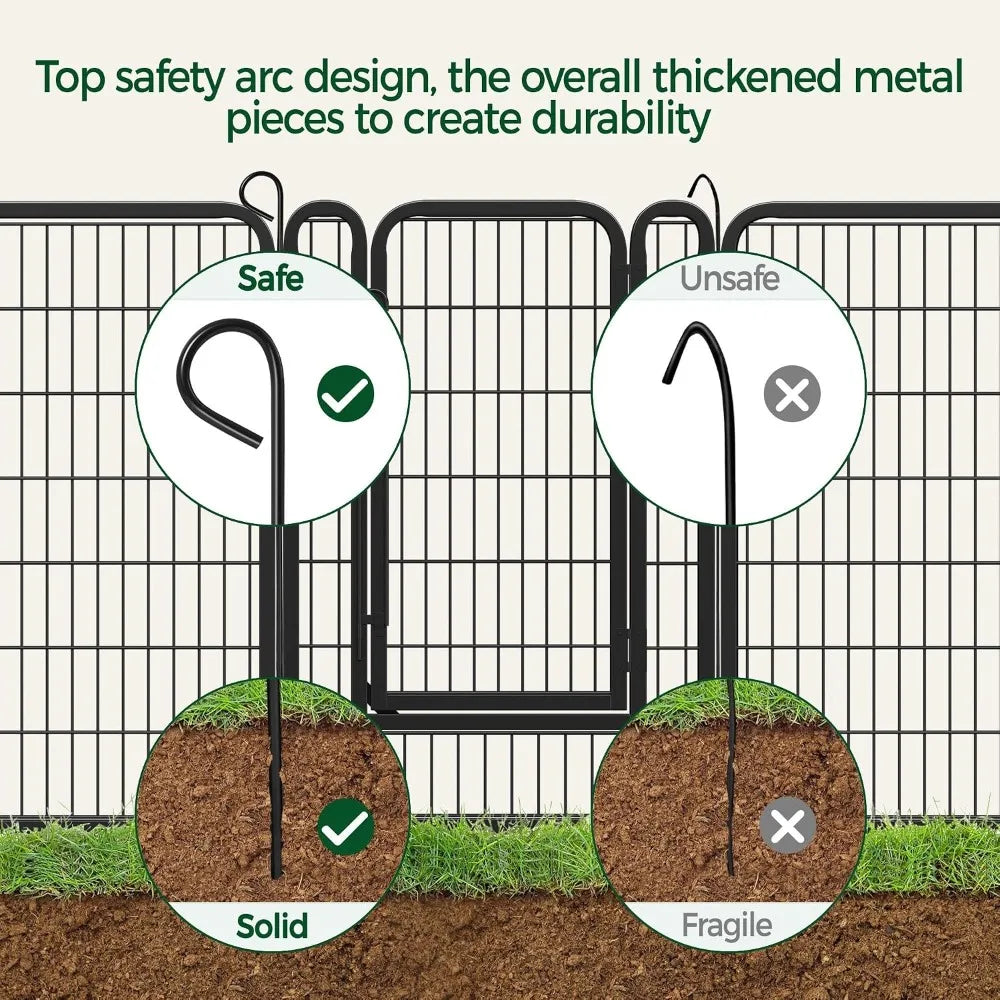 40 Inch 8 Panels Dog Playpen,Portable Metal Fence with Secure Latch,Heavy Duty Frame,Indoor Yard & Camping Use, Custom