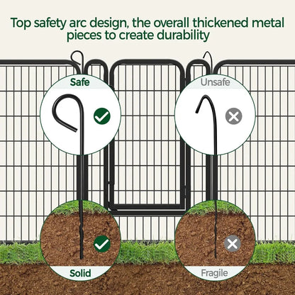 40 Inch 8 Panels Dog Playpen,Portable Metal Fence with Secure Latch,Heavy Duty Frame,Indoor Yard & Camping Use, Custom