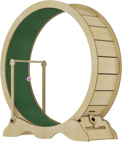Quiet Cat Exercise Wheel for Indoor Cats – Large 43-48 Inch Cat Treadmill – Sturdy, Detachable Carpet, Supports Fitness and Training – Ideal for Living Room or Bedroom