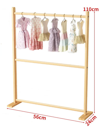 Pet floor hanger dog wardrobe solid wood puppy cat wardrobe coat rack dog hanger small clothes storage rack