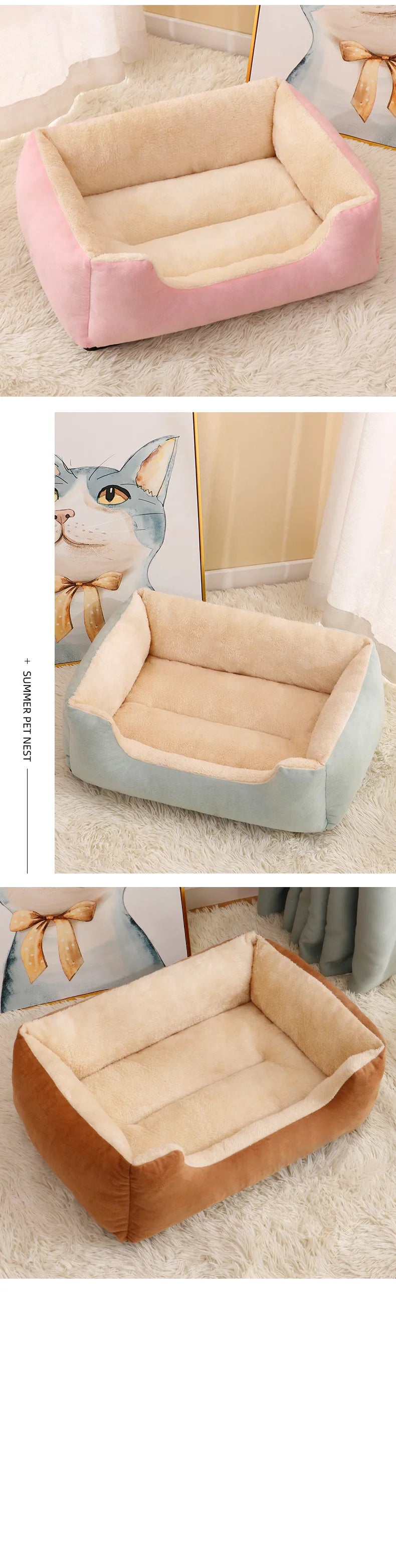 Winter Warm, All-season Plush Cat Pads for Cat and Dog Beds, Washable and Bite-resistant, Small, Medium and Large Dog Bed Pads