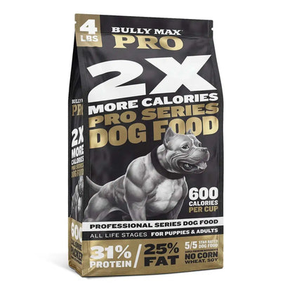 Premium High Calorie Dry Dog Food Chicken Kibble for Weight Gain & Muscle Building 4 lbs All Natural Pet Nutrition with Gut Health Probiotics 31/25 High Protein 600 Calories/Cup Daily Food for Active Dogs