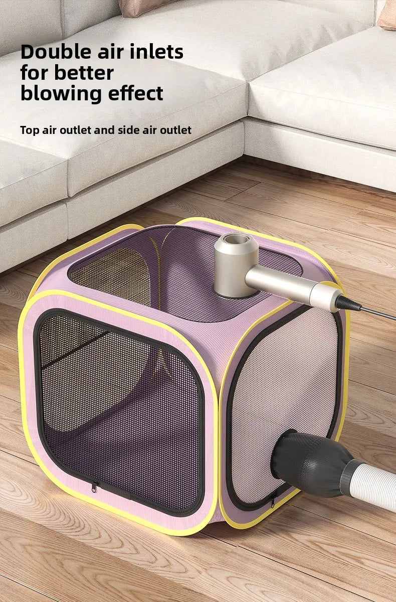 Pet Drying Box Cat Bath Blow Anti-escape Artifact for Puppies and Dogs Blow Drying Bag Household Water Dryer Portable Cat Cage