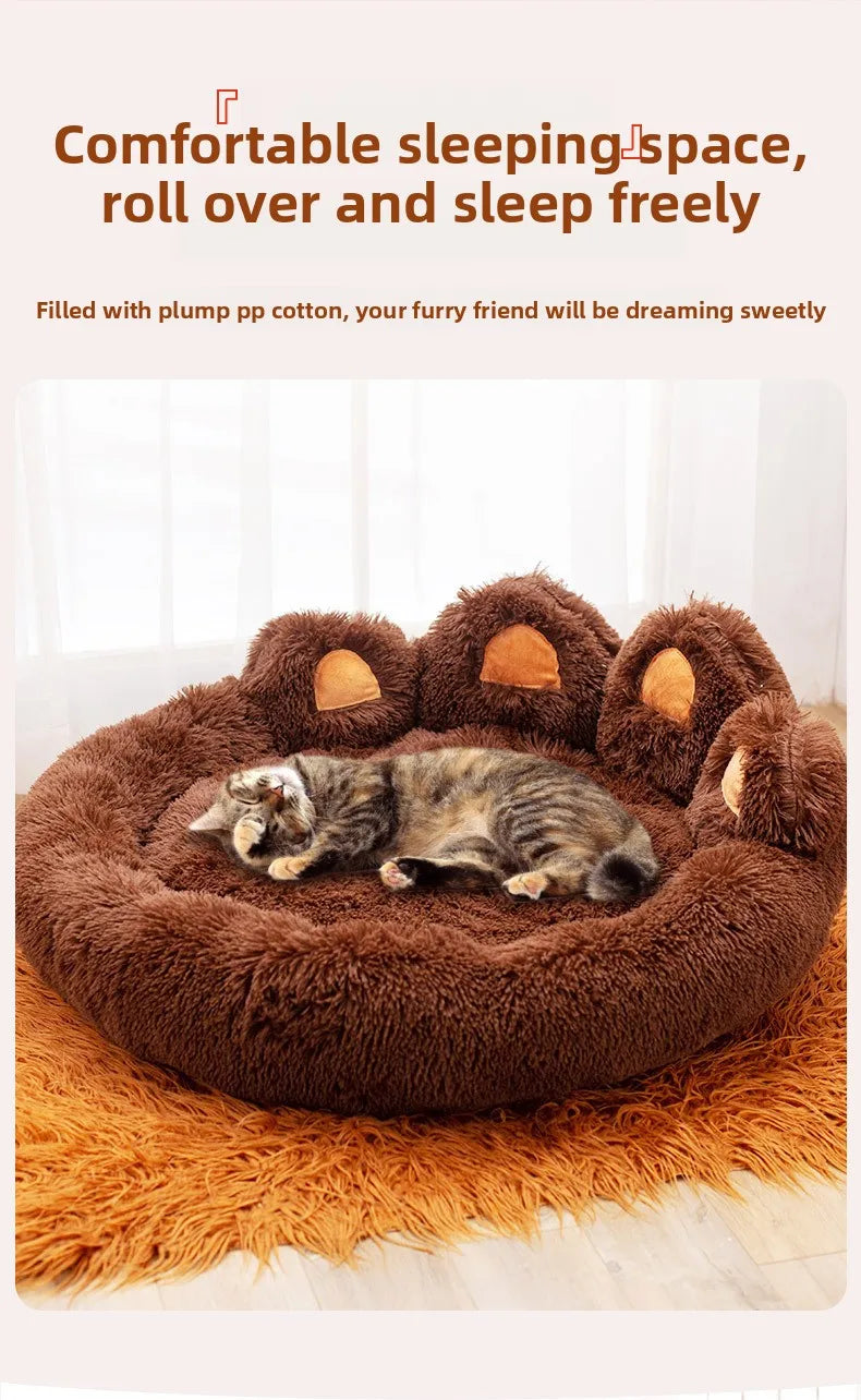 Fluffy Dog Bed Winter Warm Large Pet Products Small Sofa Baskets Pets Kennel Mat Puppy Cats Supplies Basket Blanket Accessories