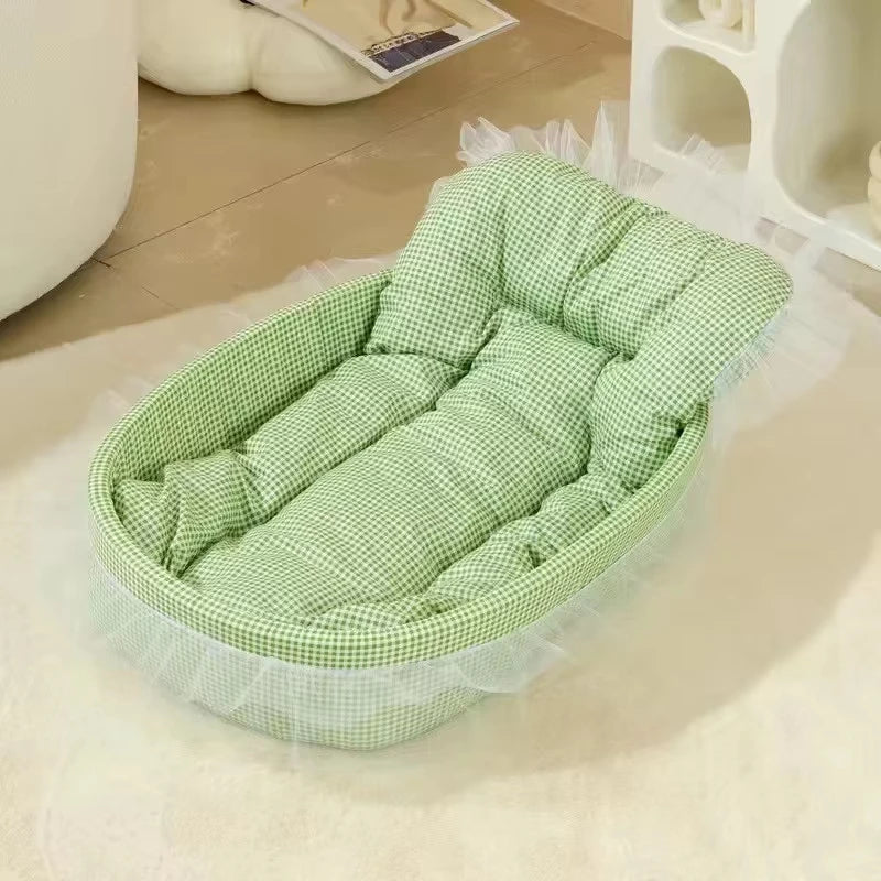 1Pcs Lovely Princess Style Pet Bed Four Seasons Universal Non-stick Cushion Sofa Mat for Small Medium Cats Dogs Daily Pet Suppli