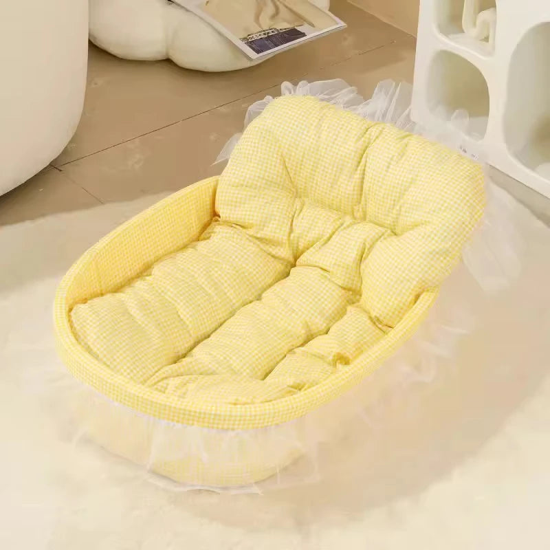 1Pcs Lovely Princess Style Pet Bed Four Seasons Universal Non-stick Cushion Sofa Mat for Small Medium Cats Dogs Daily Pet Suppli