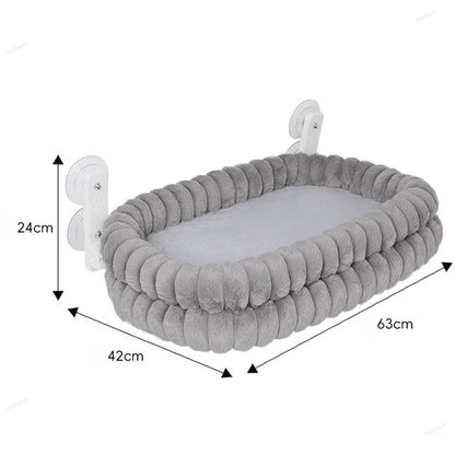 Strong Suction Cups Cat Window Hammock Winter Warm Soft Double-Sided Plush Non-Slip Hanging Cat Sleeping Pad Indoor Pet Supplies