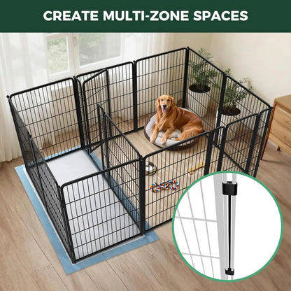 Homeplus Unleashed Indoor Dog Playpen - Stress-Free and Safe Play, Heavy Duty 40 Inch 12 Panels with Connectors，Customized