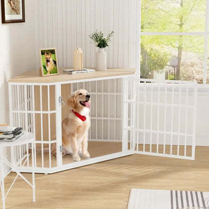 52 Inch Dog Crate urniture , Wooden Dog Kennel urniture, End Table Dog Crate or Large Dogs, Indoor Pet Crates Side Table or Dogs