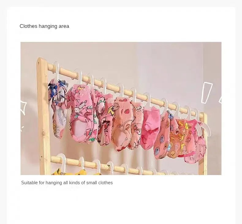 Pet floor hanger dog wardrobe solid wood puppy cat wardrobe coat rack dog hanger small clothes storage rack