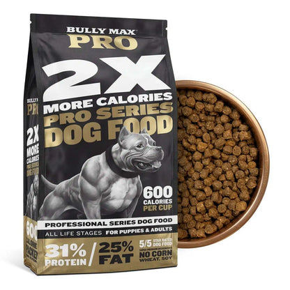 Premium High Calorie Dry Dog Food Chicken Kibble for Weight Gain & Muscle Building 4 lbs All Natural Pet Nutrition with Gut Health Probiotics 31/25 High Protein 600 Calories/Cup Daily Food for Active Dogs