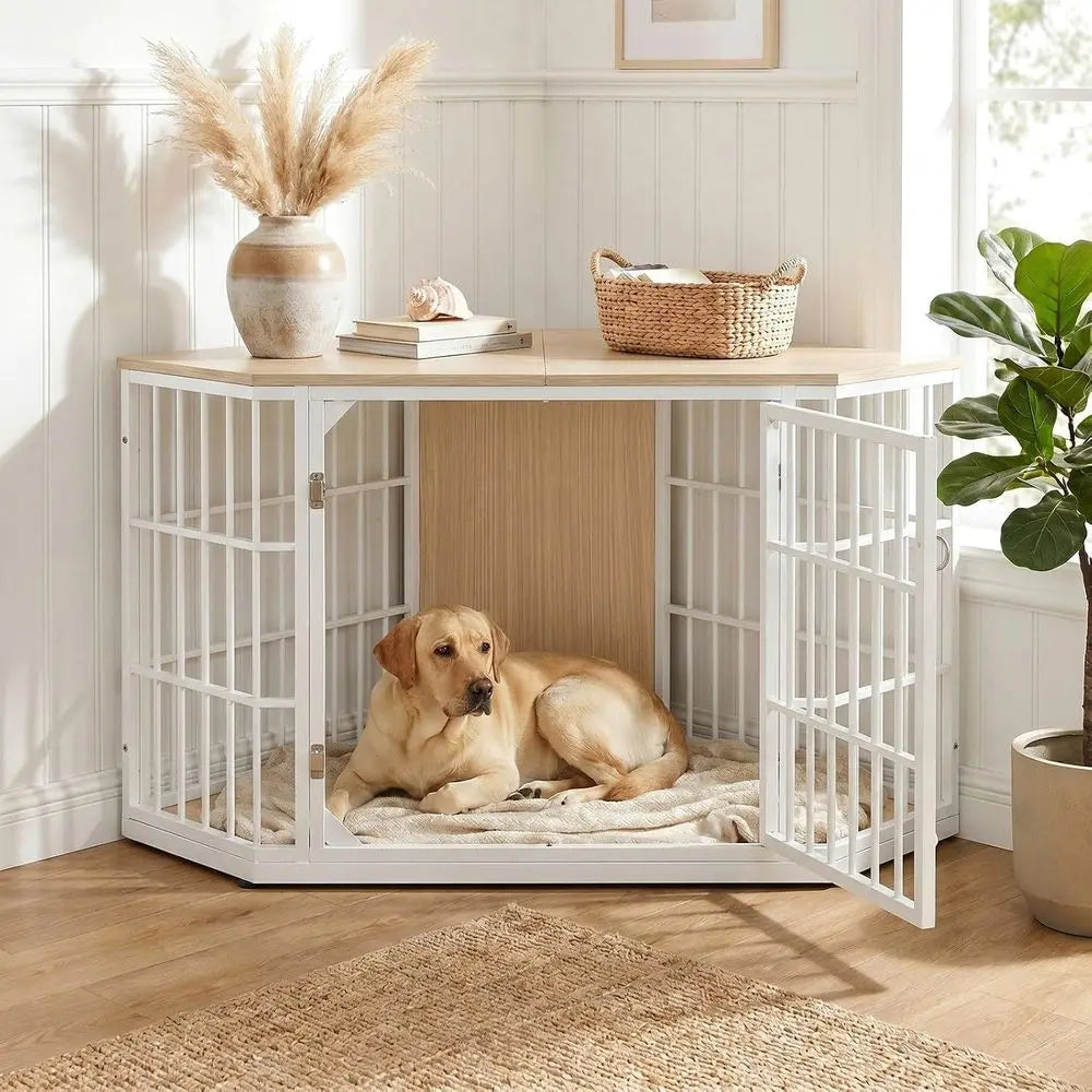 52 Inch Dog Crate urniture , Wooden Dog Kennel urniture, End Table Dog Crate or Large Dogs, Indoor Pet Crates Side Table or Dogs
