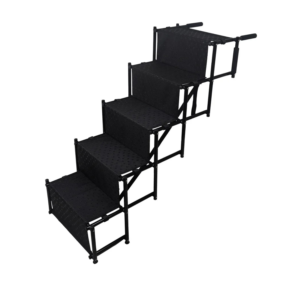 5 Steps Dog Ramp Ladder with Nonslip Surface Foldable Large Dog Step Lightweight Portable Pet Ladder Ramp for Cars and SUV Truck