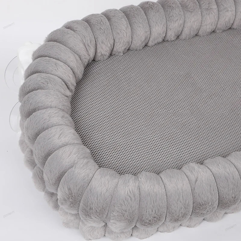 Strong Suction Cups Cat Window Hammock Winter Warm Soft Double-Sided Plush Non-Slip Hanging Cat Sleeping Pad Indoor Pet Supplies