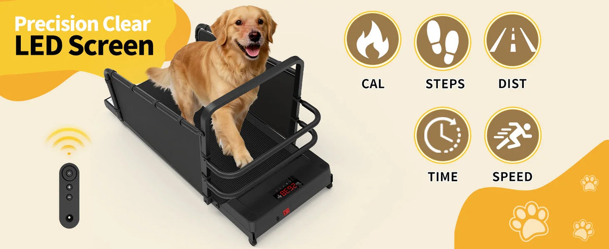 Dog Treadmill for Large Dogs, Adjustable Speed 1-8km/h Pet Running Machine with LED Display, Quiet Indoor Dog Exercise Equipment for Home Training, Track Time Distance Calories Burned