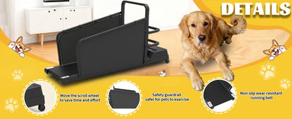Dog Treadmill for Large Dogs, Adjustable Speed 1-8km/h Pet Running Machine with LED Display, Quiet Indoor Dog Exercise Equipment for Home Training, Track Time Distance Calories Burned