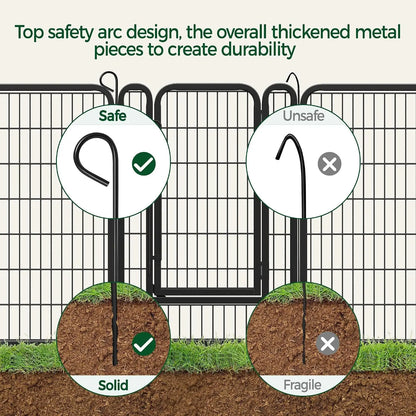 40 Inch 8 Panels Dog Playpen,Portable Metal Fence with Secure Latch,Heavy Duty Frame,Indoor Yard & Camping Use, Custom