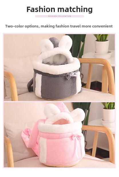 Cat Bag Winter Warm Cat Outing Bag Carrying Bag Large Capacity Crossbody Pet Bag Princess Style