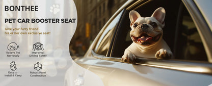 Upgrade Dog Booster Seat for Small Dogs Waterproof Leather Pet Car Seat with Metal Frame Portable Travel Carrier Bag