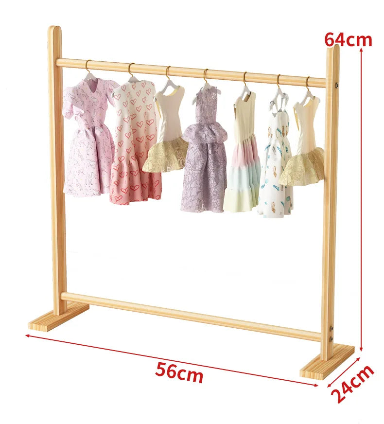 Pet floor hanger dog wardrobe solid wood puppy cat wardrobe coat rack dog hanger small clothes storage rack