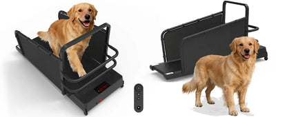 Dog Treadmill for Large Dogs, Adjustable Speed 1-8km/h Pet Running Machine with LED Display, Quiet Indoor Dog Exercise Equipment for Home Training, Track Time Distance Calories Burned