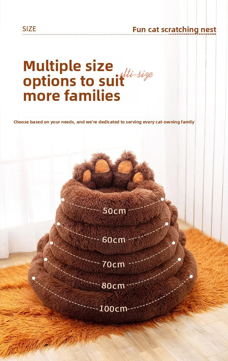 Fluffy Dog Bed Winter Warm Large Pet Products Small Sofa Baskets Pets Kennel Mat Puppy Cats Supplies Basket Blanket Accessories