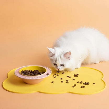Silicone Pet Feeding Mat, Leak-Proof and Non-Slip Feeding Mat for Dogs and Cats, Oval Bowl Mat