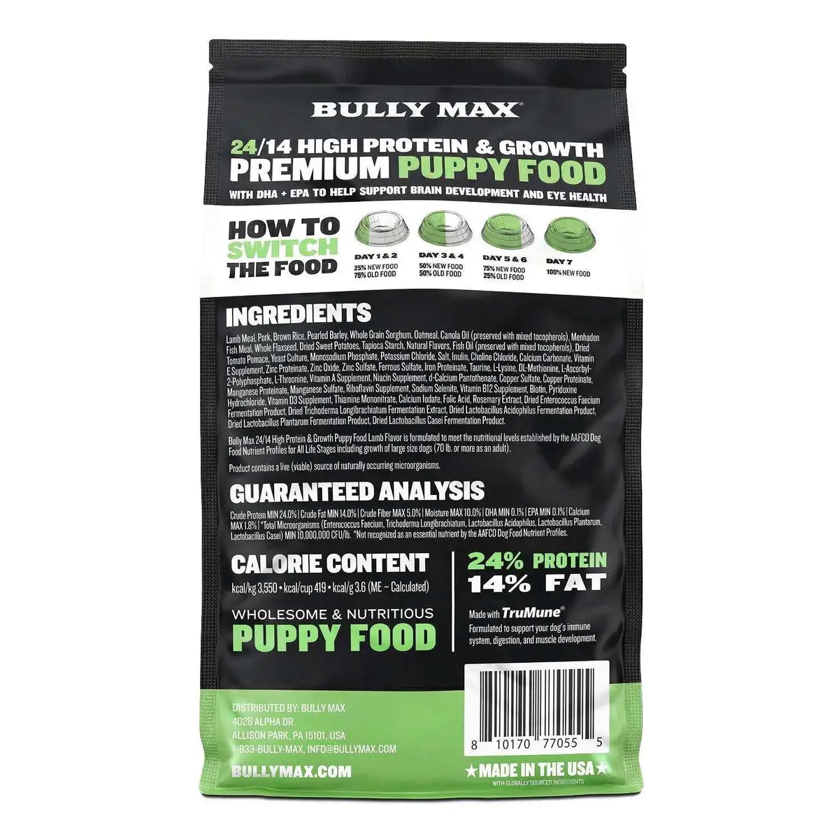High Protein Premium Puppy Food 5 lbs Dry Dog Food Growth Formula High Energy 390 Calories Immune Support Nutrition with Taurine Biotin Tapioca Essential Vitamins Complete Diet For All Dog Breeds Pet Supplies