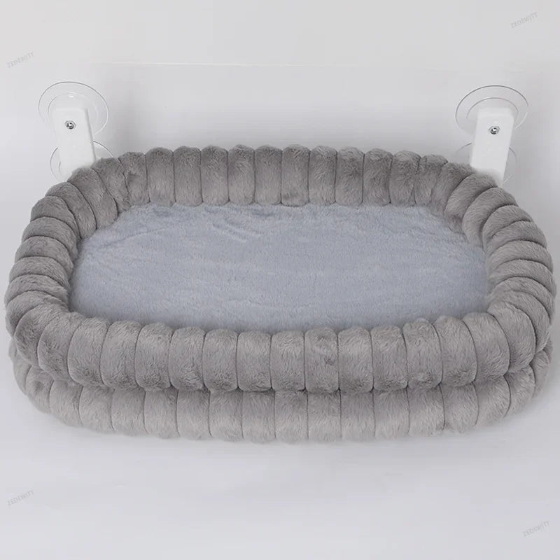 Strong Suction Cups Cat Window Hammock Winter Warm Soft Double-Sided Plush Non-Slip Hanging Cat Sleeping Pad Indoor Pet Supplies