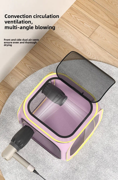 Pet Drying Box Cat Bath Blow Anti-escape Artifact for Puppies and Dogs Blow Drying Bag Household Water Dryer Portable Cat Cage