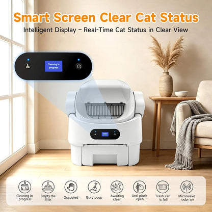 Open-Top Automatic Self-Cleaning Cat Litter Box Enclosure,for Multiple Cats, Custom