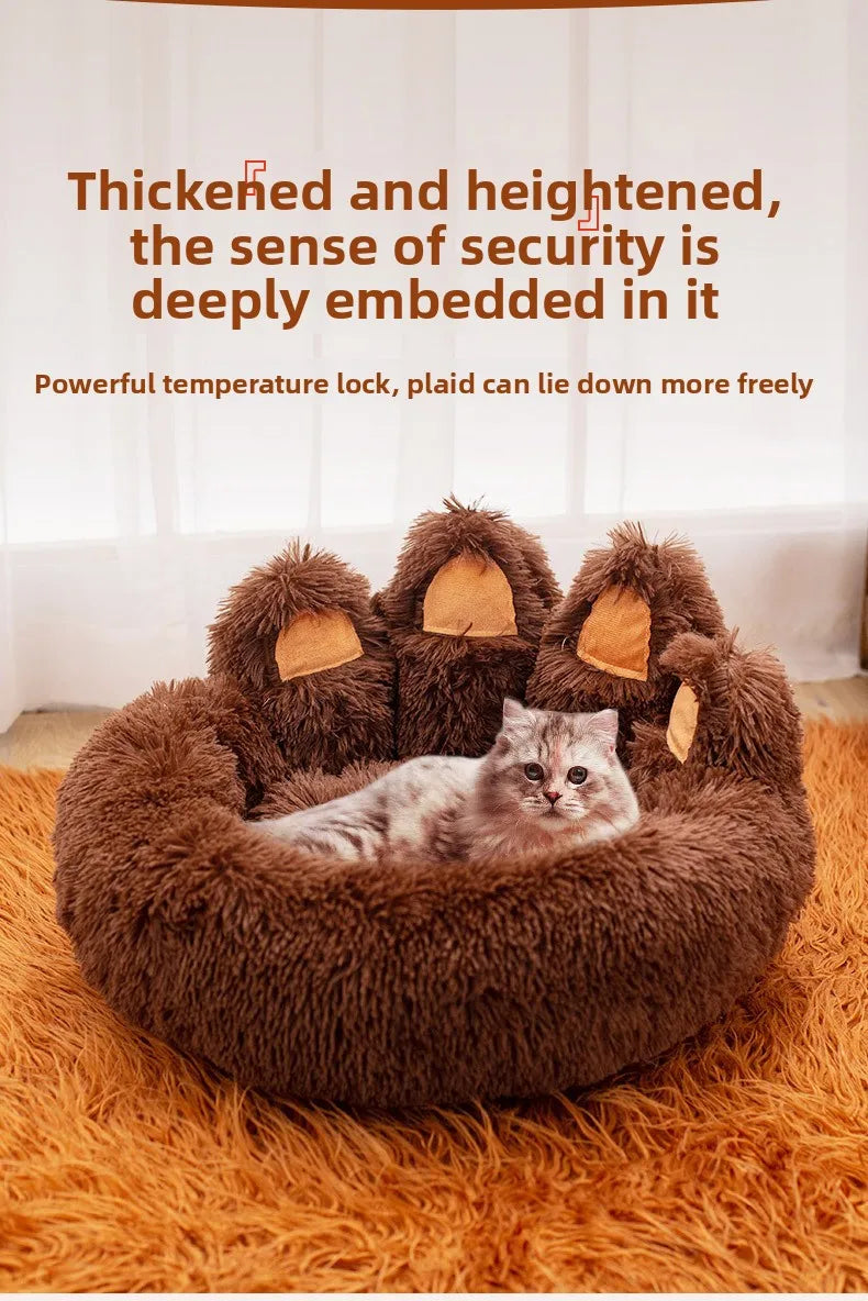 Fluffy Dog Bed Winter Warm Large Pet Products Small Sofa Baskets Pets Kennel Mat Puppy Cats Supplies Basket Blanket Accessories