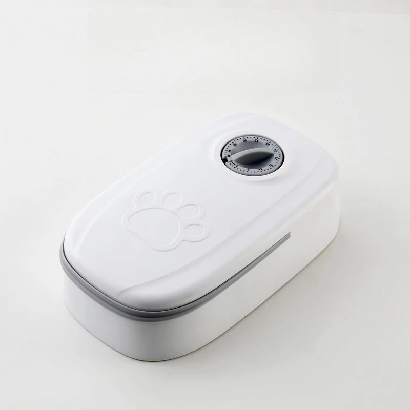 Pet Automatic Feeder Timed Quantification Separate Bowls for Dry Wet Feeding Easy to Clean Short-distance Travel Home Use