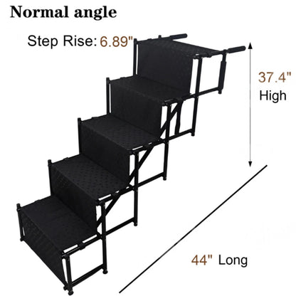 5 Steps Dog Ramp Ladder with Nonslip Surface Foldable Large Dog Step Lightweight Portable Pet Ladder Ramp for Cars and SUV Truck