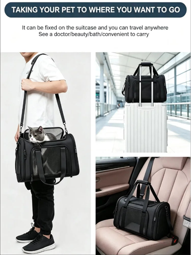 Airline Approved Dog Carrier Backpack Soft Side Pet Travel Bag for Small Dogs And Cats Lightweight Portable Cat Transport for Ou