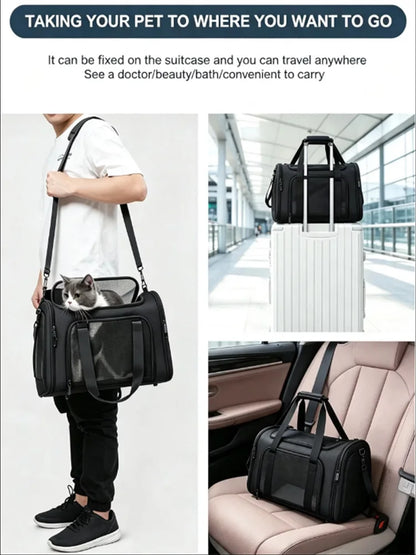 Airline Approved Dog Carrier Backpack Soft Side Pet Travel Bag for Small Dogs And Cats Lightweight Portable Cat Transport for Ou