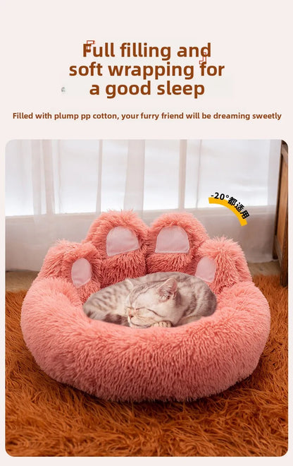 Fluffy Dog Bed Winter Warm Large Pet Products Small Sofa Baskets Pets Kennel Mat Puppy Cats Supplies Basket Blanket Accessories