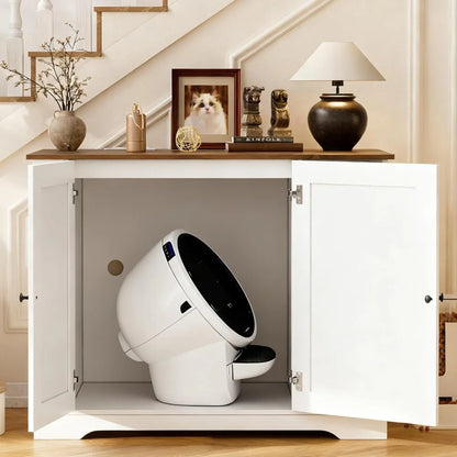 Large Cat Litter Enclosure with Litter Collector, Enclosure for self-Cleaning Litter Boxes, Large Hidden Litter Box, Customized