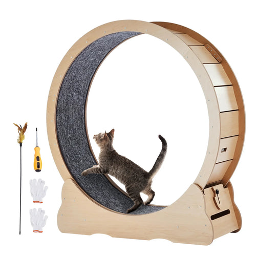 Large Wooden Cat Exercise Wheel
