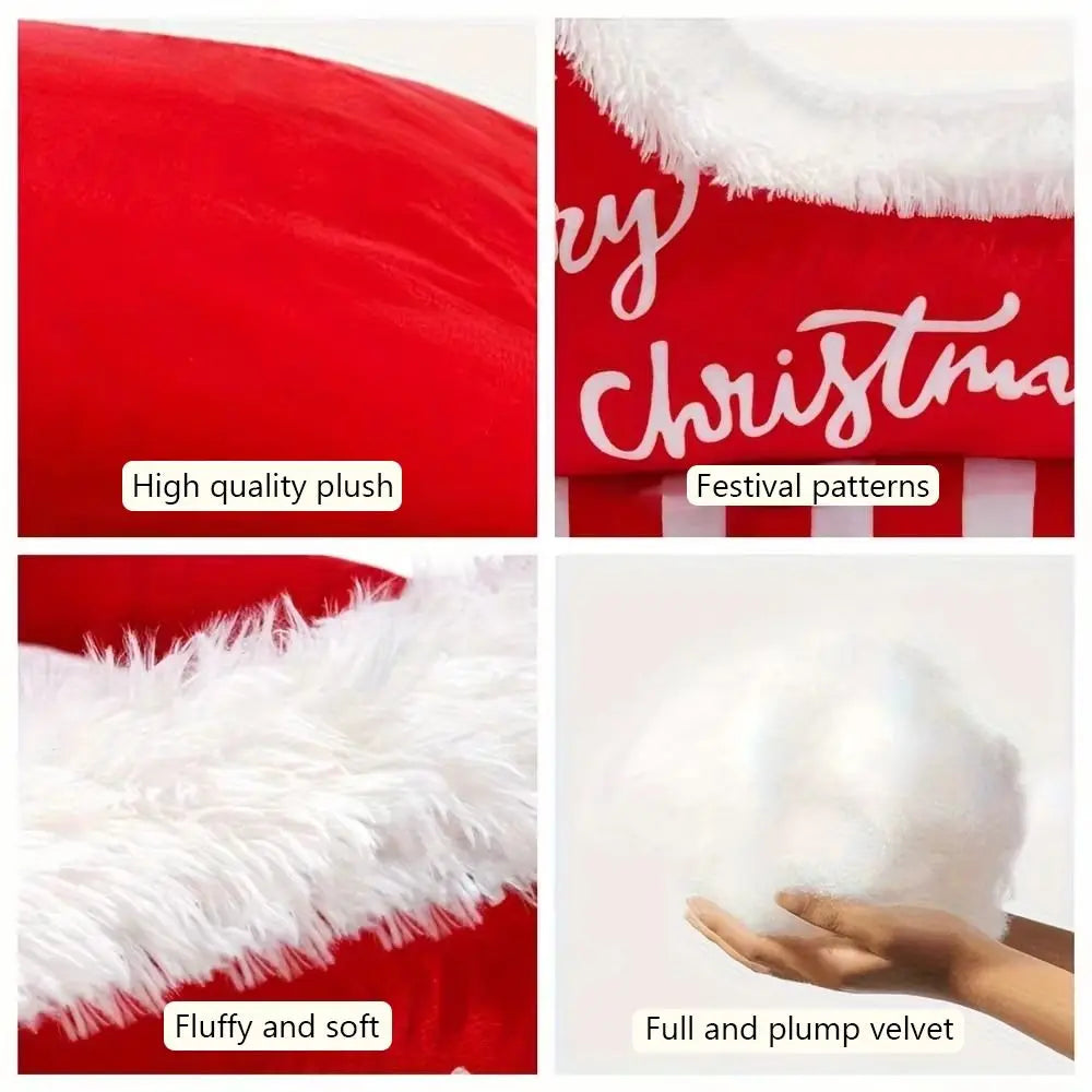 Cozy Christmas Sleigh Pet Bed Removable Washable Cat Dog Nest Non-Slip Bottom Pet Warm Sofa Cat Dog