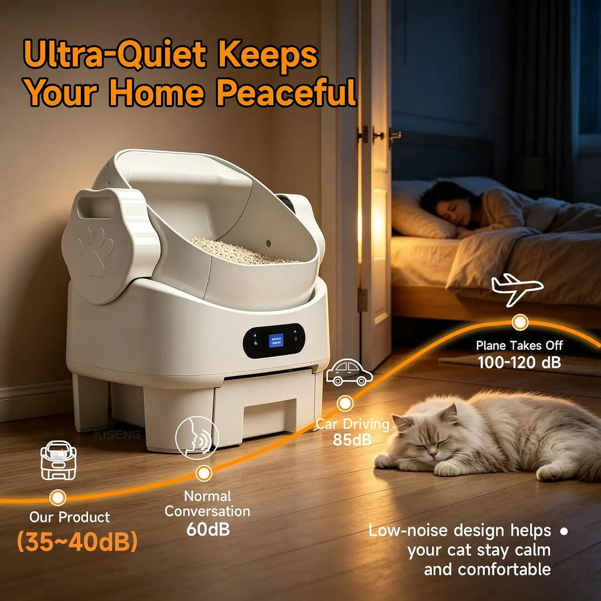 Open-Top Automatic Self-Cleaning Cat Litter Box Enclosure,for Multiple Cats, Custom