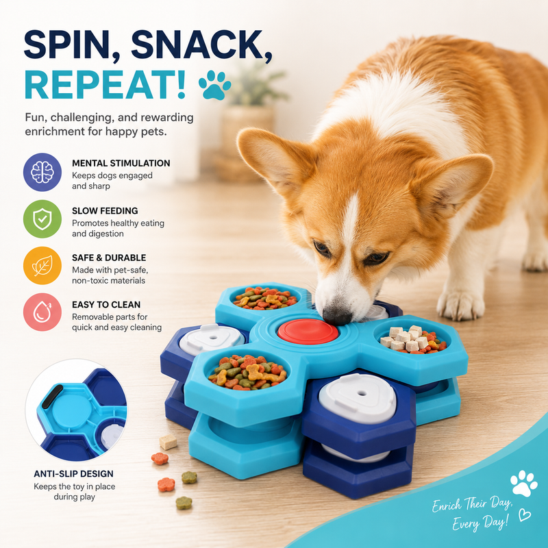 Interactive Spin & Snack Dog Feeder